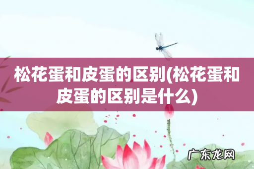 松花蛋和皮蛋的区别是什么 松花蛋和皮蛋的区别