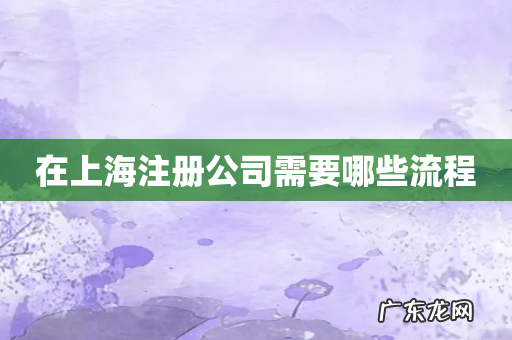 在上海注册公司需要哪些流程