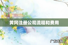 黄冈注册公司流程和费用