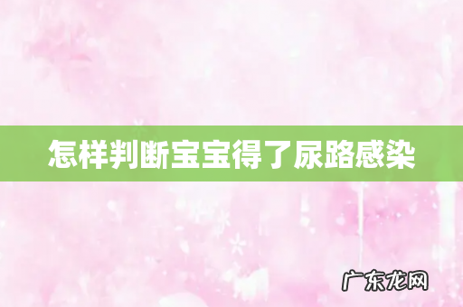 怎样判断宝宝得了尿路感染