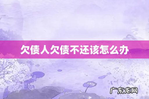 欠债人欠债不还该怎么办