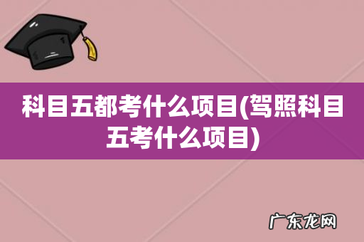 驾照科目五考什么项目 科目五都考什么项目