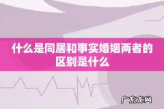 什么是同居和事实婚姻两者的区别是什么