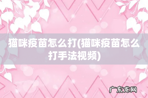猫咪疫苗怎么打手法视频 猫咪疫苗怎么打