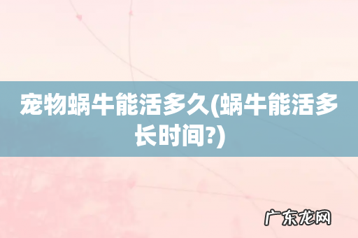 蜗牛能活多长时间? 宠物蜗牛能活多久