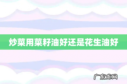 炒菜用菜籽油好还是花生油好