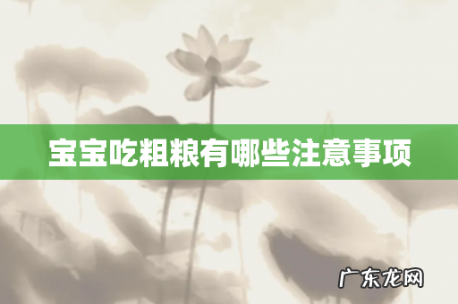 宝宝吃粗粮有哪些注意事项