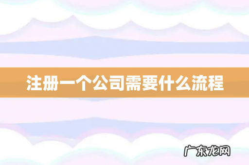 注册一个公司需要什么流程