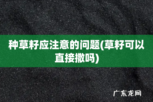 草籽可以直接撒吗 种草籽应注意的问题