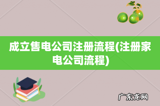 注册家电公司流程 成立售电公司注册流程