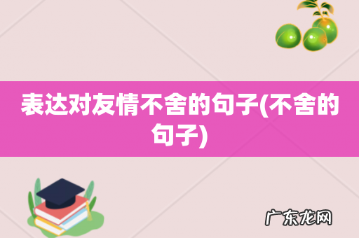 不舍的句子 表达对友情不舍的句子