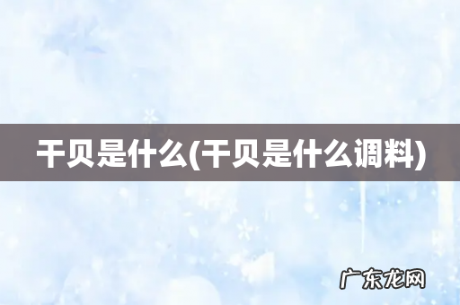 干贝是什么调料 干贝是什么