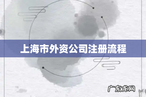 上海市外资公司注册流程