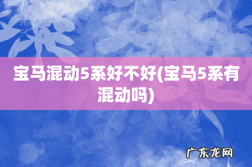 宝马5系有混动吗 宝马混动5系好不好