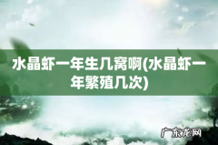 水晶虾一年繁殖几次 水晶虾一年生几窝啊