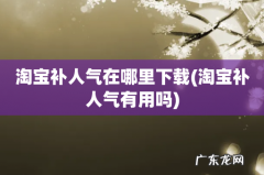 淘宝补人气有用吗 淘宝补人气在哪里下载