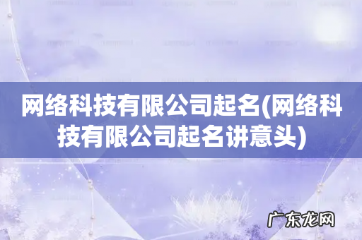 网络科技有限公司起名讲意头 网络科技有限公司起名