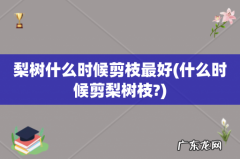 什么时候剪梨树枝? 梨树什么时候剪枝最好