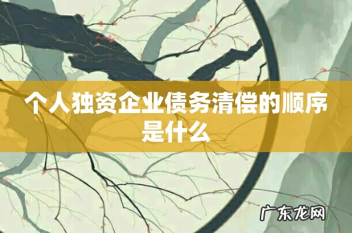 个人独资企业债务清偿的顺序是什么