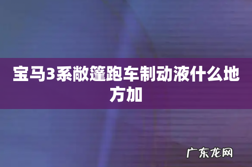 宝马3系敞篷跑车制动液什么地方加
