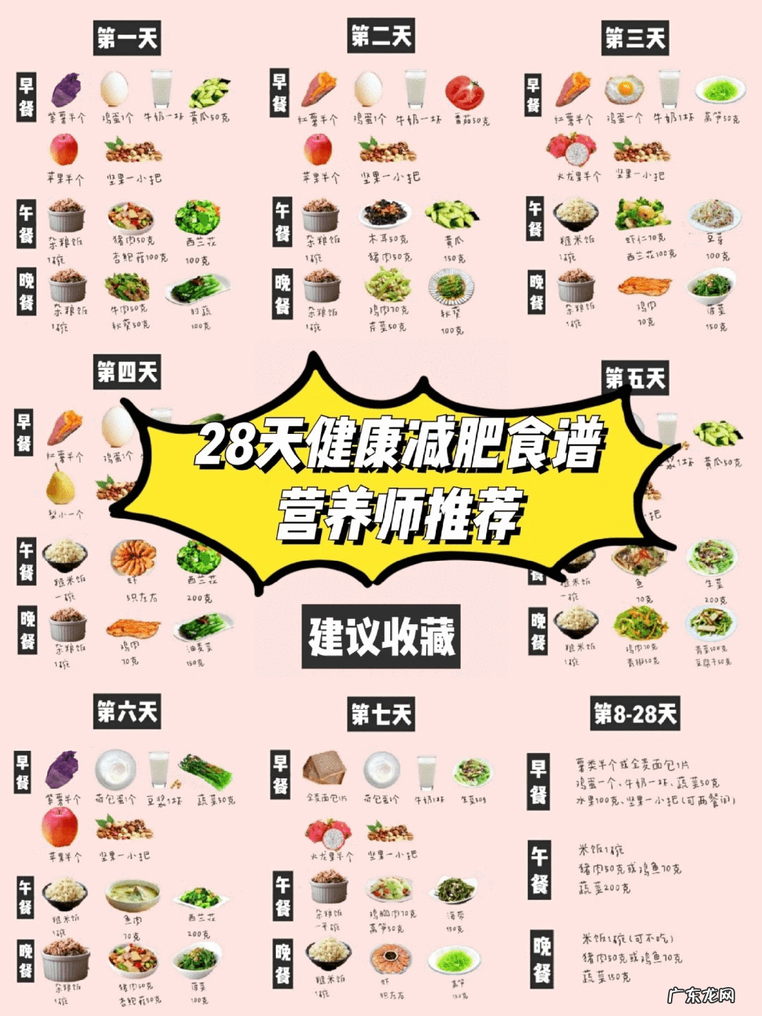 减肥一周的食谱大全 最有效的一周减肥餐