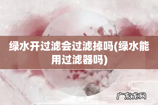 绿水能用过滤器吗 绿水开过滤会过滤掉吗