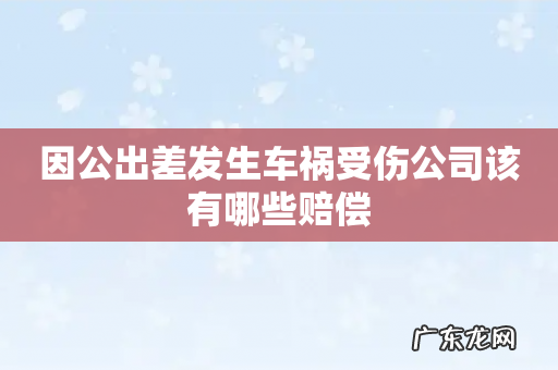 因公出差发生车祸受伤公司该有哪些赔偿