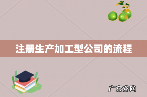 注册生产加工型公司的流程