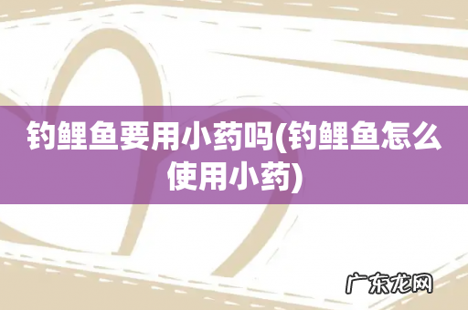 钓鲤鱼怎么使用小药 钓鲤鱼要用小药吗
