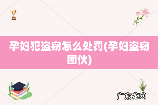 孕妇盗窃团伙 孕妇犯盗窃怎么处罚