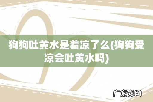 狗狗受凉会吐黄水吗 狗狗吐黄水是着凉了么
