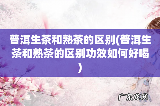 普洱生茶和熟茶的区别功效如何好喝 普洱生茶和熟茶的区别