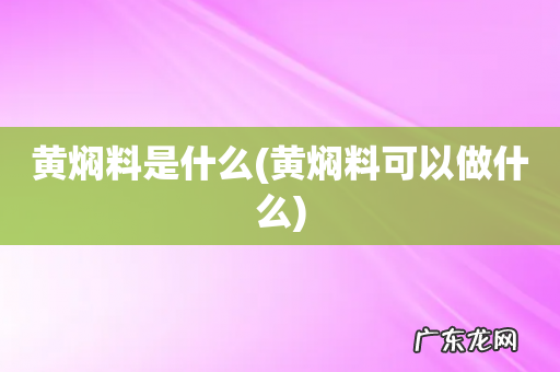 黄焖料可以做什么 黄焖料是什么