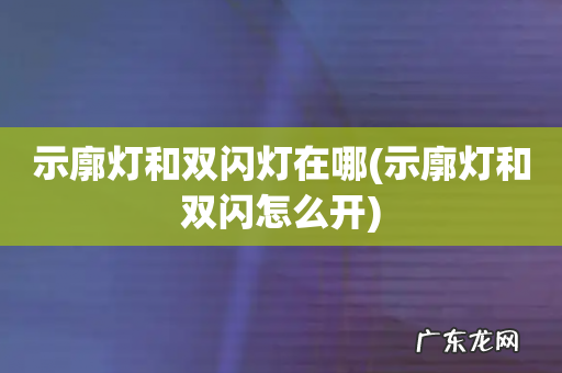示廓灯和双闪怎么开 示廓灯和双闪灯在哪