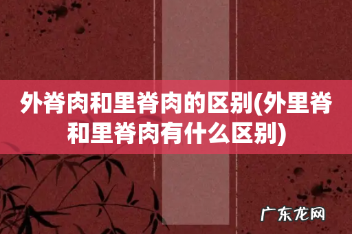外里脊和里脊肉有什么区别 外脊肉和里脊肉的区别