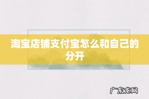 淘宝店铺支付宝怎么和自己的分开