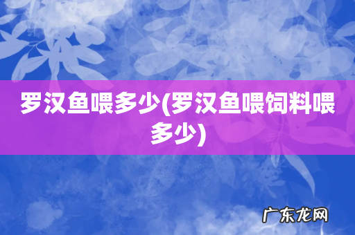罗汉鱼喂饲料喂多少 罗汉鱼喂多少