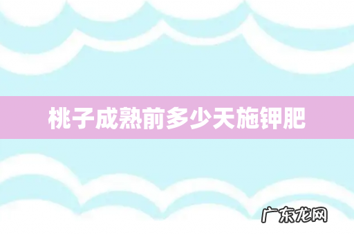 桃子成熟前多少天施钾肥