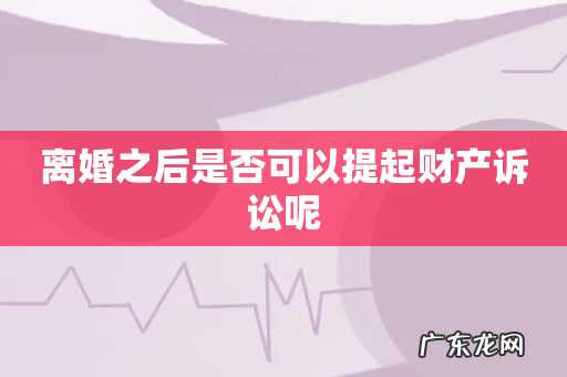 离婚之后是否可以提起财产诉讼呢