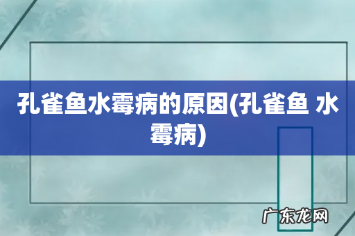 孔雀鱼 水霉病 孔雀鱼水霉病的原因