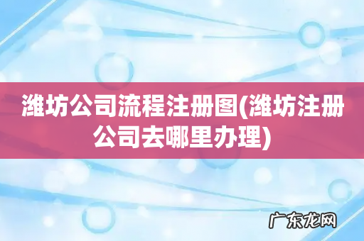 潍坊注册公司去哪里办理 潍坊公司流程注册图