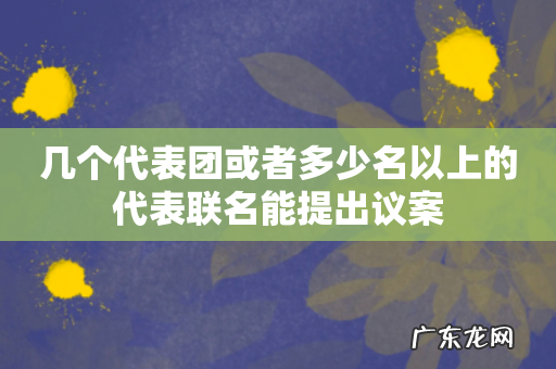 几个代表团或者多少名以上的代表联名能提出议案