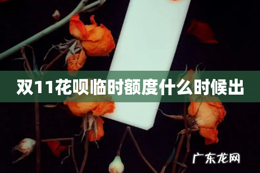 双11花呗临时额度什么时候出