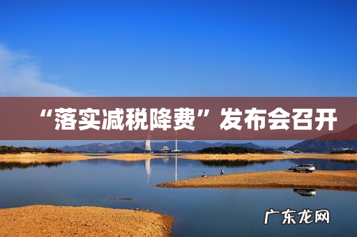 “落实减税降费”发布会召开