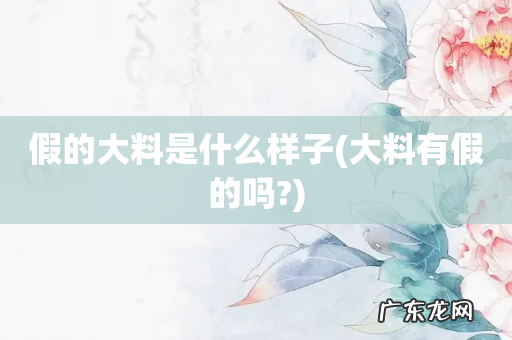 大料有假的吗? 假的大料是什么样子