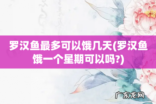 罗汉鱼饿一个星期可以吗? 罗汉鱼最多可以饿几天