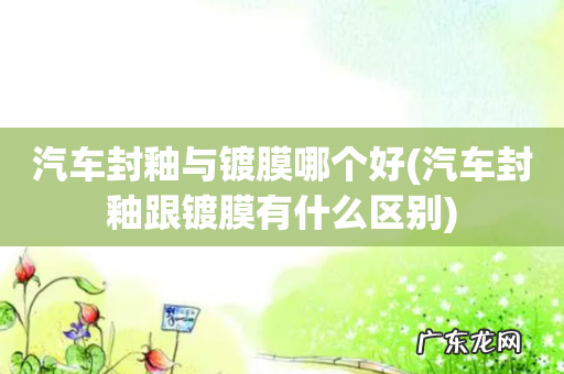 汽车封釉跟镀膜有什么区别 汽车封釉与镀膜哪个好