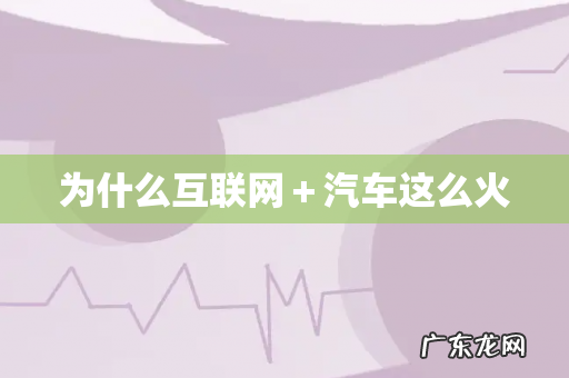 为什么互联网+汽车这么火