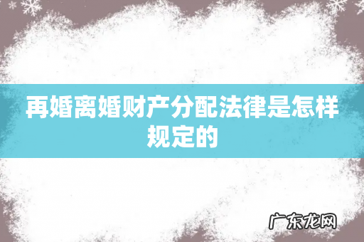 再婚离婚财产分配法律是怎样规定的