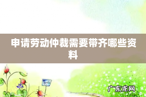 申请劳动仲裁需要带齐哪些资料